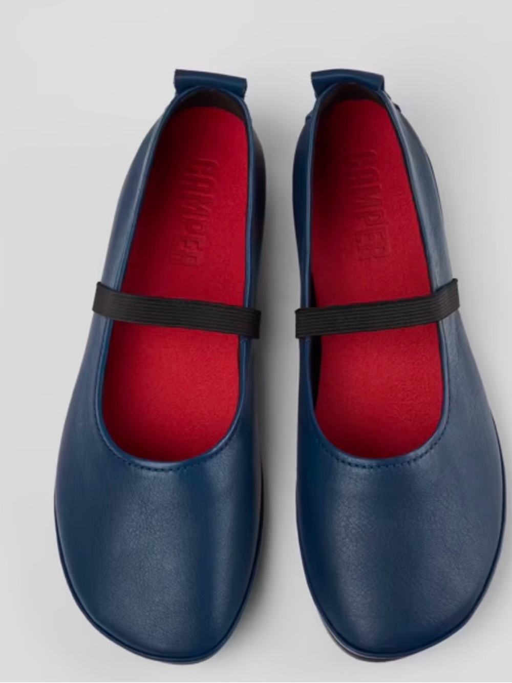 Camper Navy Mary Jane Shoes with Red Insole - Picture 7 of 8